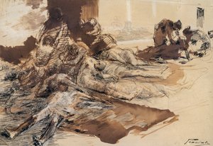 Studie van pest door Gaetano Previati