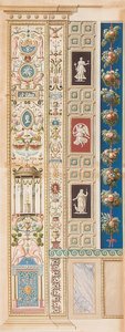 Pilaster Loggia XIII (versiering, in het midden een tempel van Diana) door Gaetano Savorelli