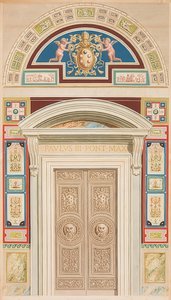 Deur, omlijsting en lunet van Loggia XIII door Gaetano Savorelli