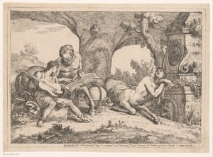 Achilles onderwezen door Chiron door Gaetano Zompini (possibly)