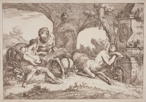 Chiron leert Achilles muziek