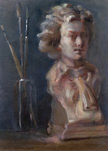 Buste van Beethoven (1770-1827) met Verfkwasten