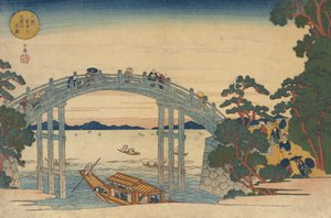 Stenen brug over de Aji-rivier, Osaka