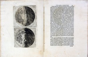 Blad van boek Sidereus Nuncius Sterrenbode door Galileo Galilei, 1610 door Galileo Galilei