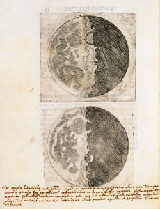 Sidereus Nuncius (Sterrenbode) met tekeningen van de fasen en het oppervlak van de Maan