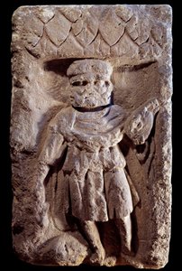 Gallo-Romeinse kunst: tricephal godheden of Mercurius met drie hoofden door Gallo Roman