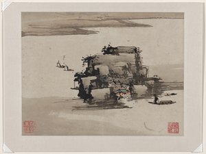Vingerverf, uit een album van tien door Gao Qipei