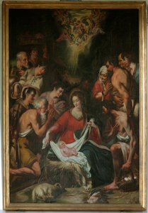Aanbidding van de herders, school van G. De Craeyer door Gaspar de (after) Crayer