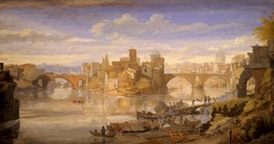 Tiber Eiland door Gaspar van Wittel