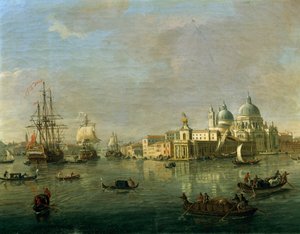 Uitzicht op Venetië met Giudecca en Douanehuis (detail) door Gaspar van Wittel