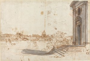 Een Uitzicht op Rome vanaf Santa Maria del Priorato door Gaspar van Wittel