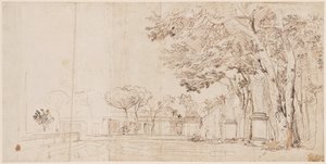 De Tuinen van de Villa Medici door Gaspar van Wittel