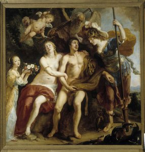Hercules, Omphale en Minerva door Gaspard de Crayer