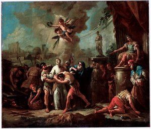 Het martelaarschap van Sint Laurentius door Gaspare Diziani