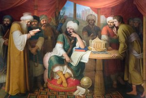 Harun Al Rashid in zijn tent met de wijzen uit het oosten