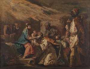 Aanbidding der Wijzen door Gasparo Diziani (attributed to)