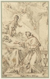 Het Christuskind verschijnt aan H. Antonius van Padua door Gasparo Diziani