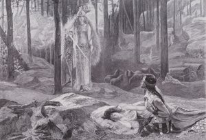 De Openbaring (Brunnhilde ontdekt Sieglinde en Siegmund) door Gaston Bussiere