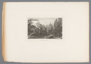 Gezicht op een beek bij Salins Franse etsen uit 1875 L