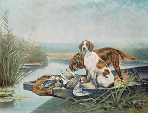 Jacht souvenirs: honden en wild door Gaston Gelibert