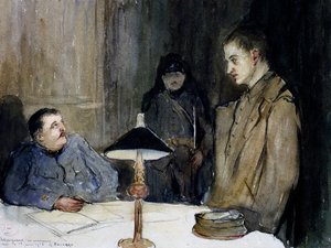 Ondervraging van Duitse gevangene door Gaston Hippolyte Boucart
