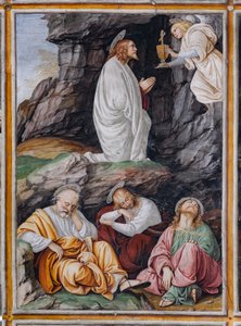Christus bidt in de Tuin van Getsemane, detail van "Het leven en de Passie van Christus"
