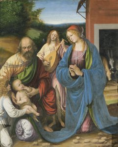 Detail van de Geboorte en Laatste Avondmaal, Polyptiek, 1511 (detail)