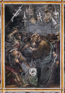 Kus van Judas, detail van "Het leven en de Passie van Christus" door Gaudenzio Ferrari