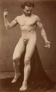 Naaktstudie,jaren 1870 (foto) door Gaudenzio Marconi