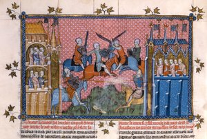 Scène uit de Romance van Lancelot van het Meer door Gautier