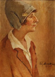 Portret van de dichteres Anna Achmatova 1889-1966, 1929 door Gavriil Petrovich Makaturin