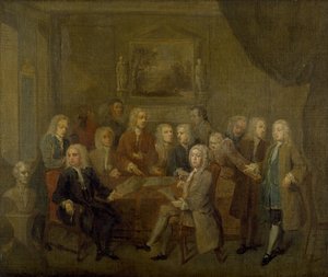 Een Vergadering van Virtuozen, 18e eeuw door Gawen Hamilton
