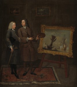 Thomas Walker en Peter Monamy, ca. 1735 door Gawen Hamilton