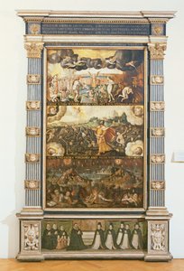 De Opening van het Zesde Zegel, Ezechiëls Visioen en Het Laatste Oordeel, 1584 door Gdansk School
