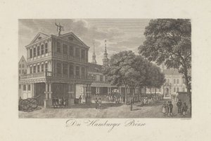De Oude Beurs in Hamburg, 1822 door Geissler