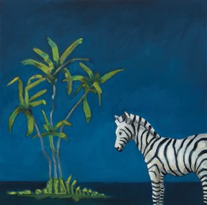 Zebra met palmboom, 2019 (olieverf op doek)