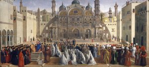 Sint Marcus predikt in Alexandrië, Egypte door Gentile and Giovanni Bellini