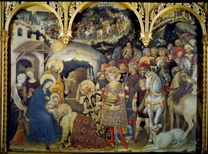 De aanbidding van de magiërs (detail) door Gentile da Fabriano