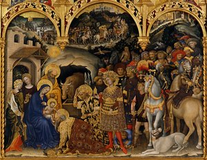 De Aanbidding der Wijzen, 1423 door Gentile da Fabriano