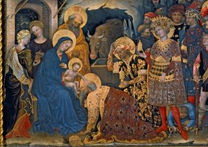 De Aanbidding der Wijzen (detail) door Gentile da Fabriano