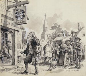 Rip Van Winkle (gouache on paper) door Geoff Campion
