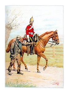 1e Koninklijke Dragonders, ca. 1890 door Geoffrey Douglas Giles