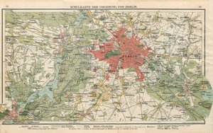 Schoolkaart van de omgeving van Berlijn door Geographische Anstalt von Velhagen und Klasing
