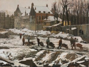 Bouwplaats in Amsterdam, ca. 1902