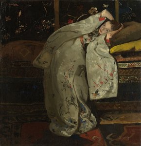 Meisje in een witte kimono