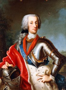 Portret van Karl Albrecht Wittelsbach, staand, driekwart lengte, in ceremonieel gewaad door Georg (circle of) Desmarees