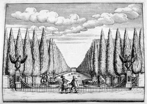 Kasteel en tuindesign, 1664 door Georg Andreas Bockler