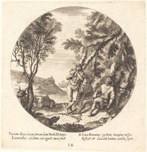 Mercurius sust Argos in slaap door Georg Andreas Wolfgang the Elder
