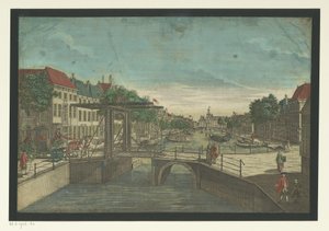 Gezicht op de Bierkade te Den Haag door Georg Balthasar Probst (possibly)