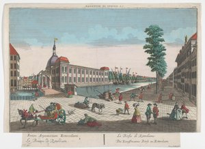 Gezicht op de Beurs te Rotterdam door Georg Balthasar Probst